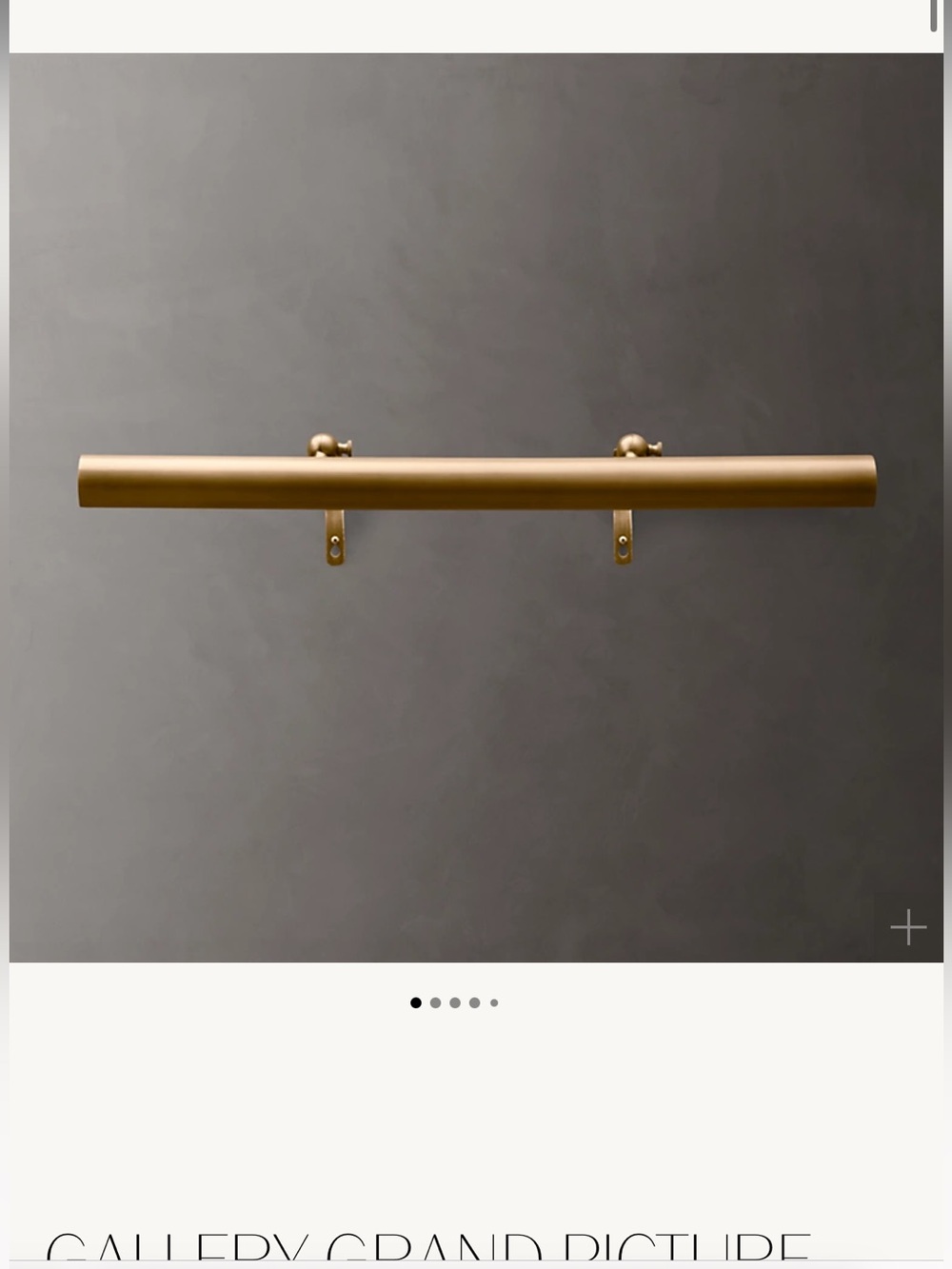 RH Restoration Hardware 18" Gallery Grand Picture Light Brass Brand New